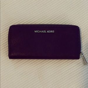 Michael Kors Purple ZIP Around Accordion Wallet